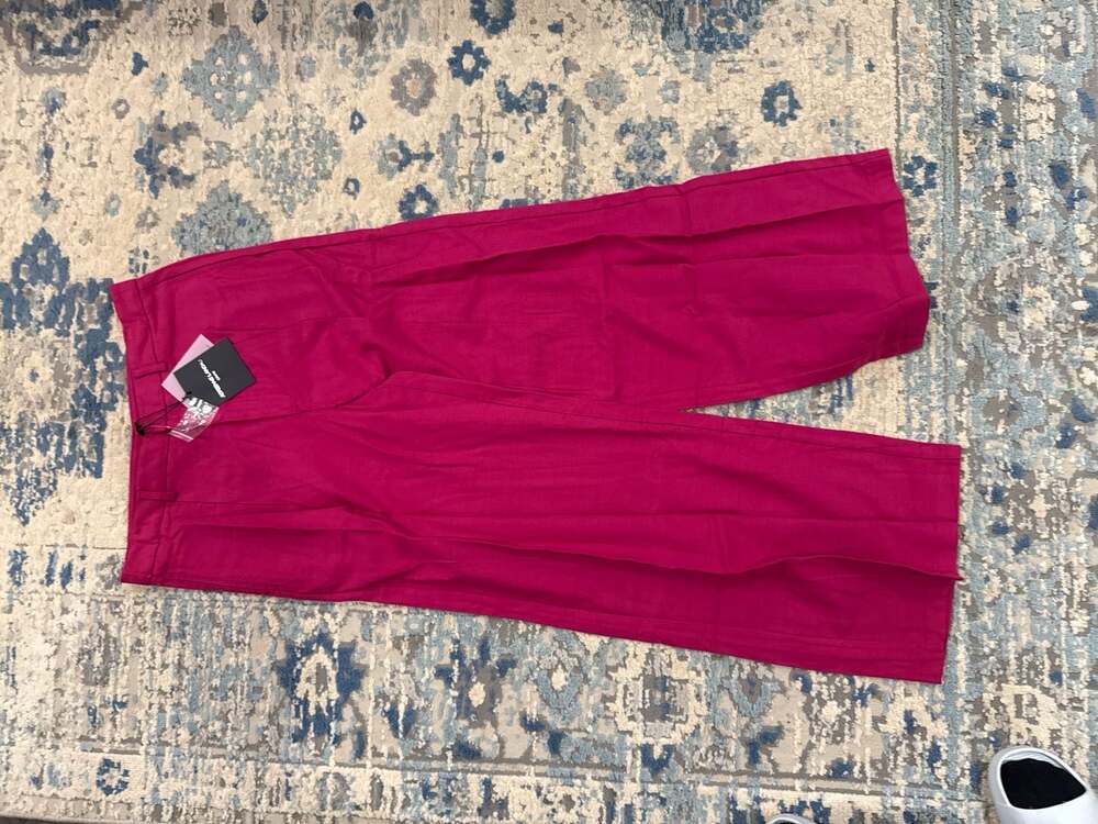 Adrienne Landau Onyx Pink Wide Leg Trousers Size 12